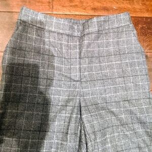 Zara Soft Grey Plaid Trousers